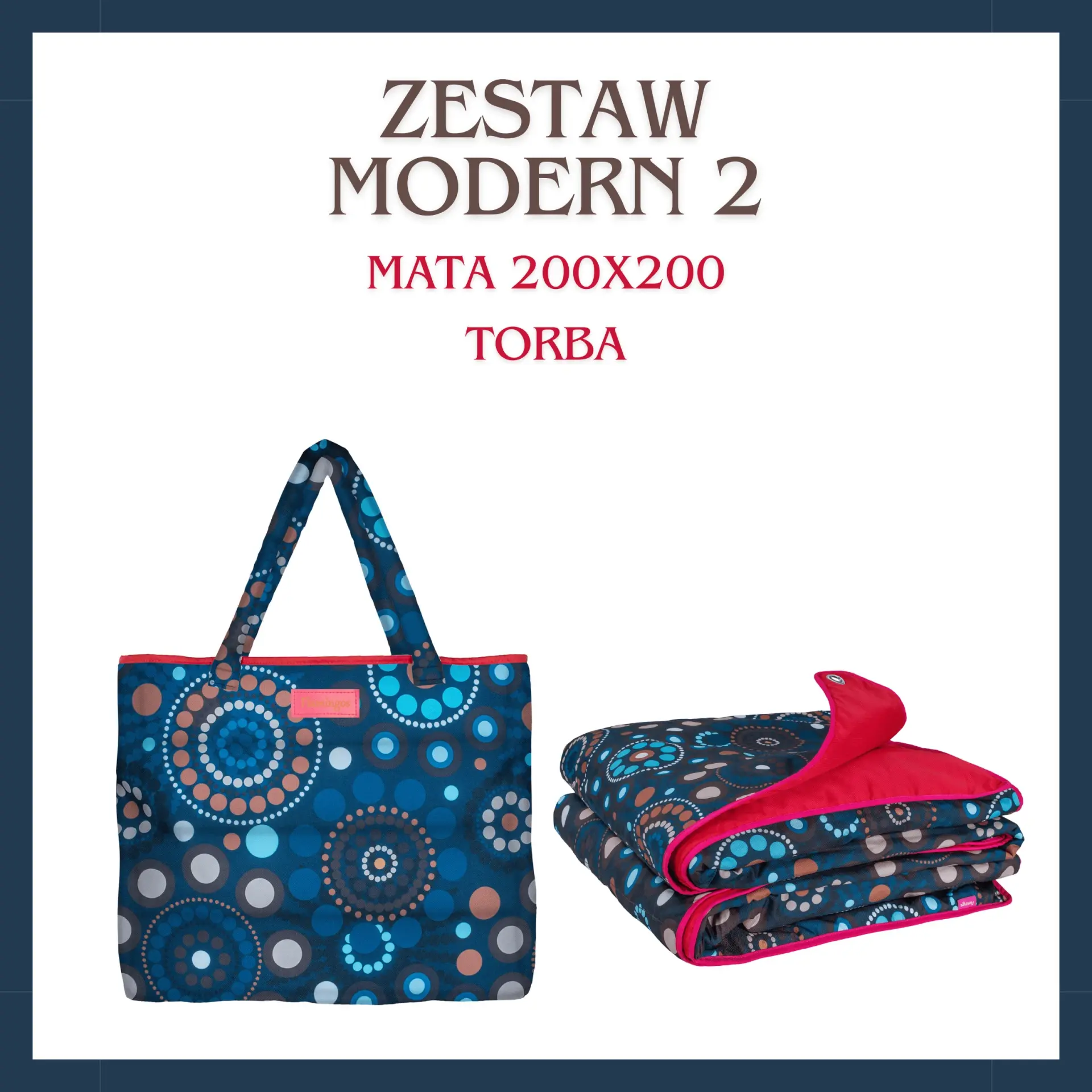 ZESTAW MODERN II- mata plażowa z torbą XXL