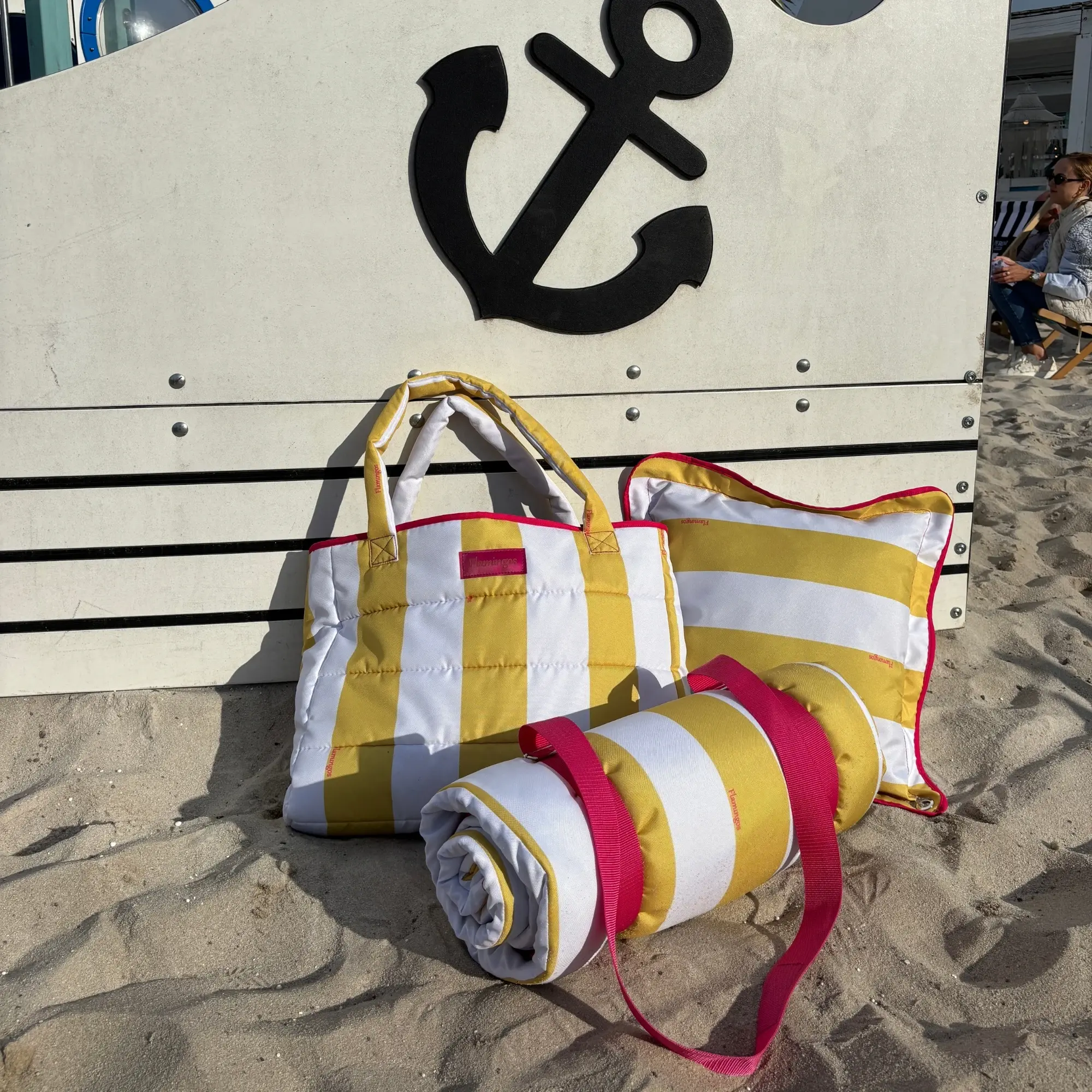 ZESTAW IBIZA - mata plażowa, poduszka i torba XXL