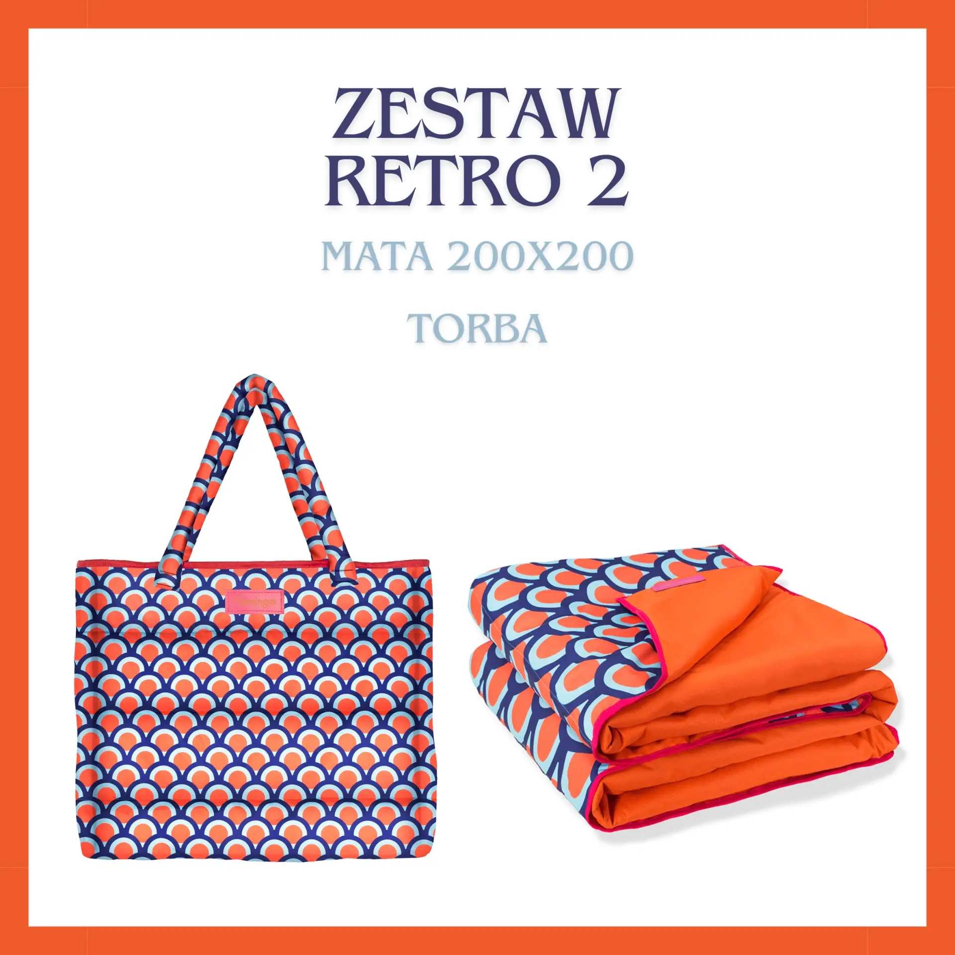 ZESTAW RETRO II- mata plażowa z torbą XXL