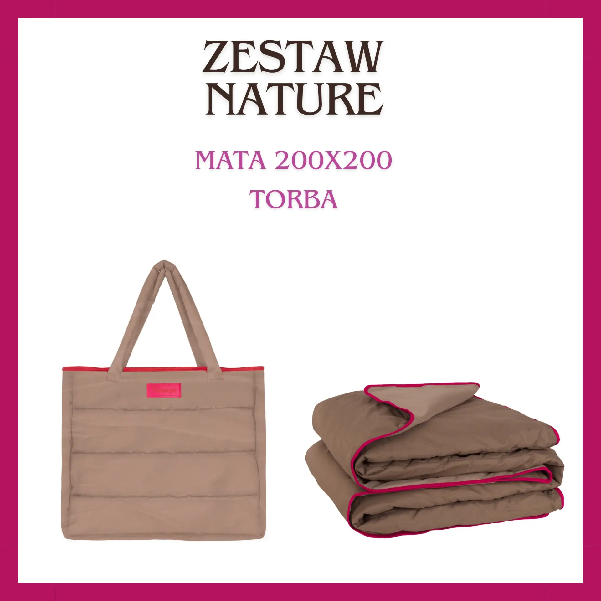 ZESTAW NATURE II- mata plażowa z torbą XXL
