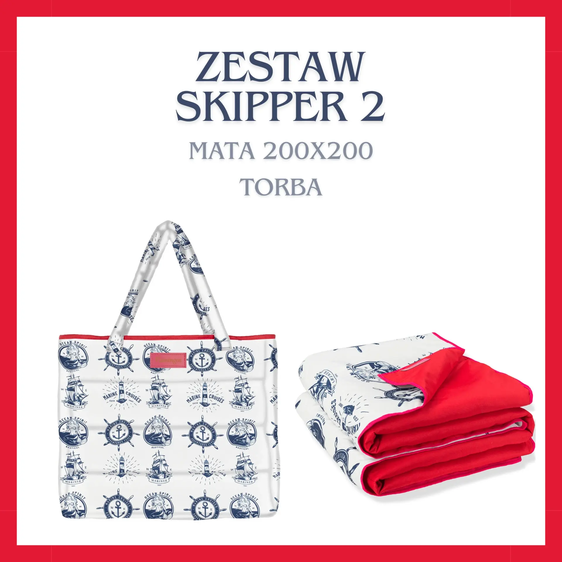 ZESTAW SKIPPER II- mata plażowa z torbą XXL