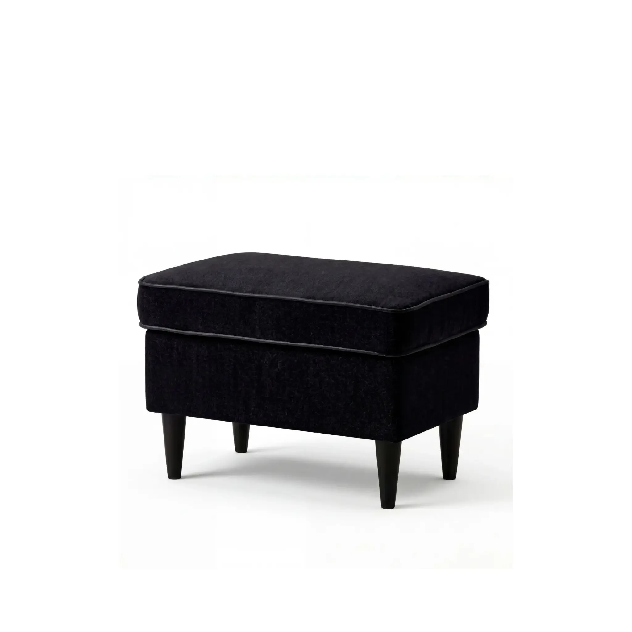 Podnóżek do fotela uszak / pufa velvet do salonu Black Pearl
