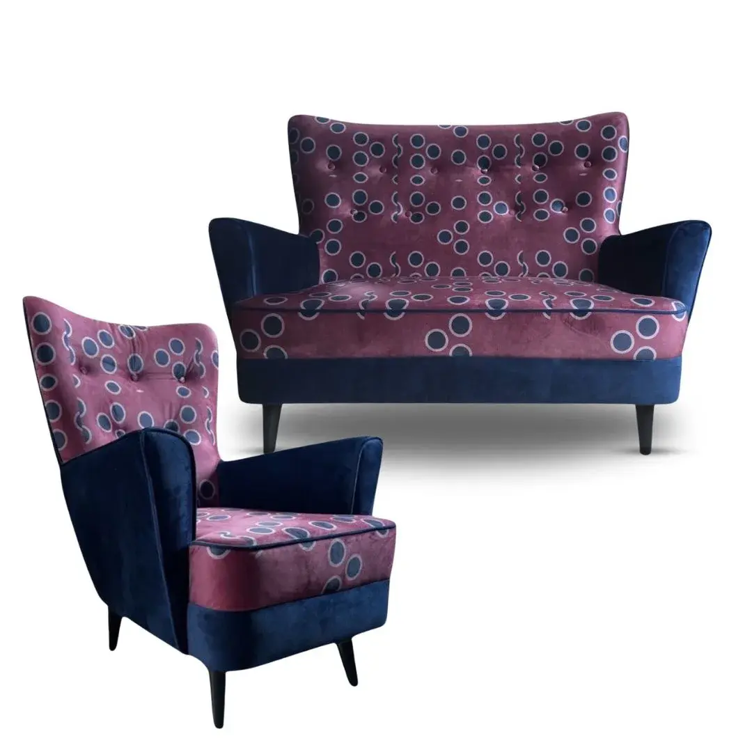 Zestaw mebli Hugo Moka- sofa dwuosobowa i fotel wypoczynkowy
