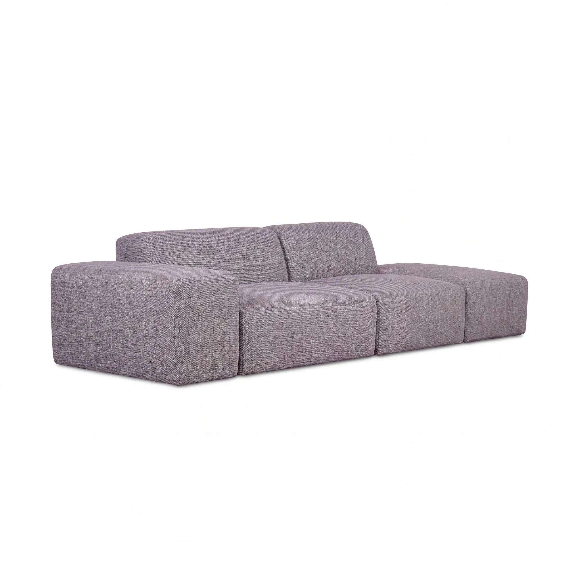Sofa modułowa Pyllow Outdoor na taras do ogrodu ze ściąganym pokrowcem, beżowa tkanina zewnętrzna